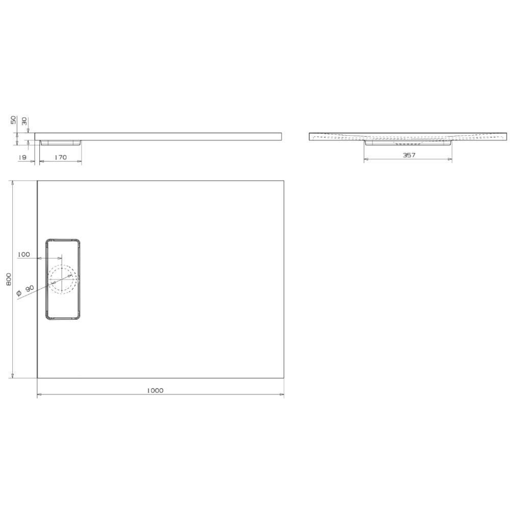 Duschwannen, Viego CreaCore, Breite 800mm