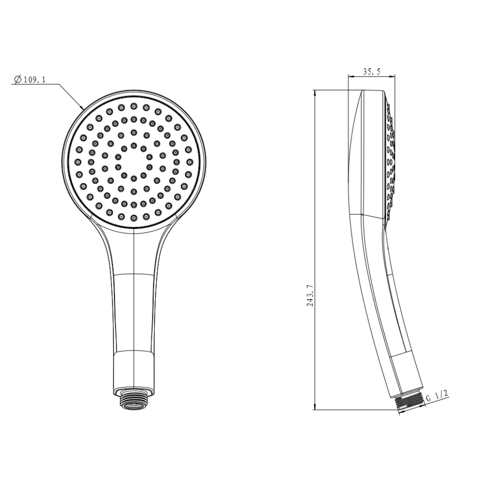 Handbrause VFG Shower Rain 110 1-Jet