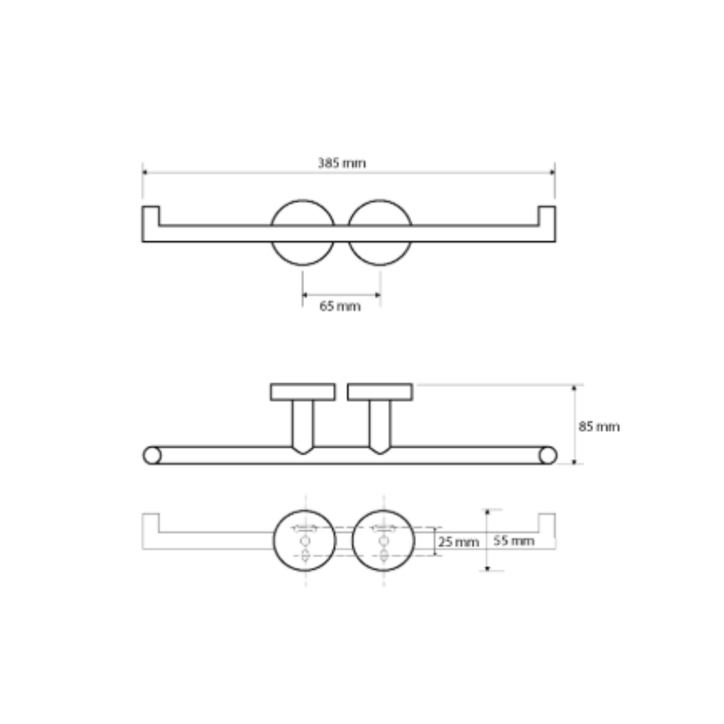 Doppel Toilettenpapierhalter VFG OMEGA
