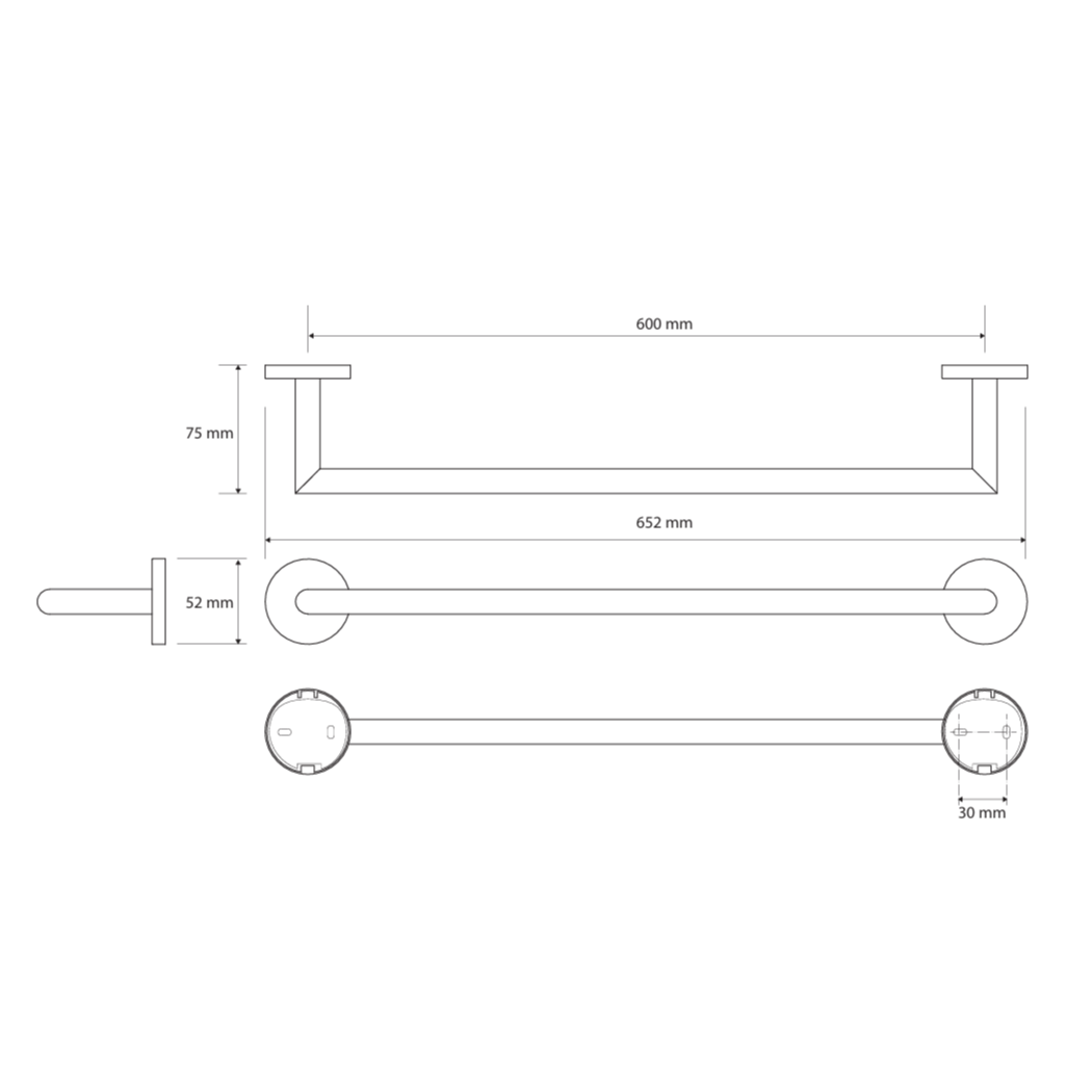 Barre de drap de bain 800mm