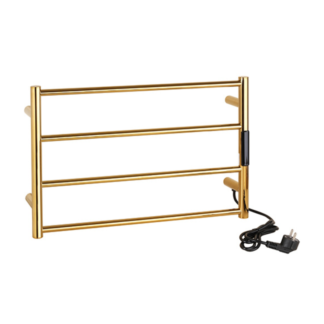 Handtuchheizkörper elektrisch, Gold poliert 560x370