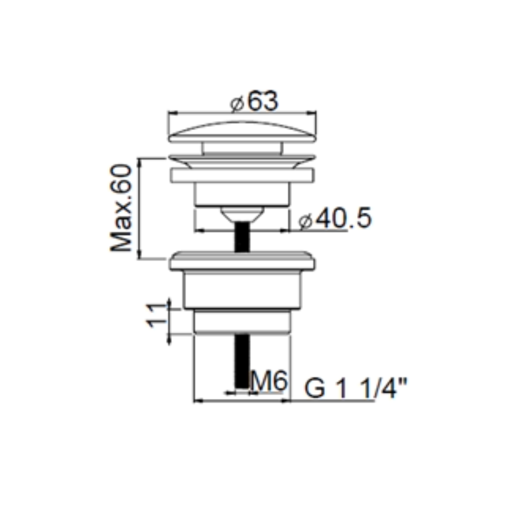 Ablaufventil Push-Open 1 1/4&quot;