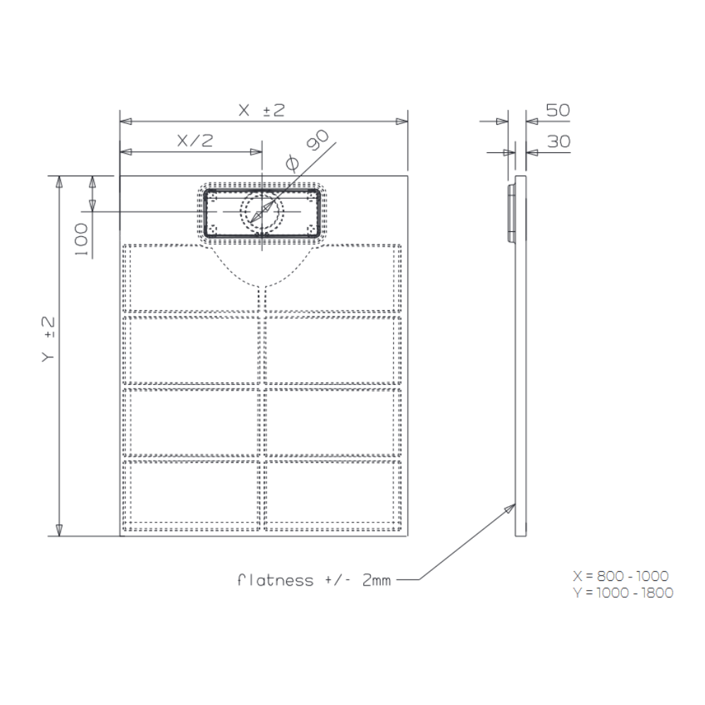 Duschwannen, Viego CreaCore, Breite 800mm