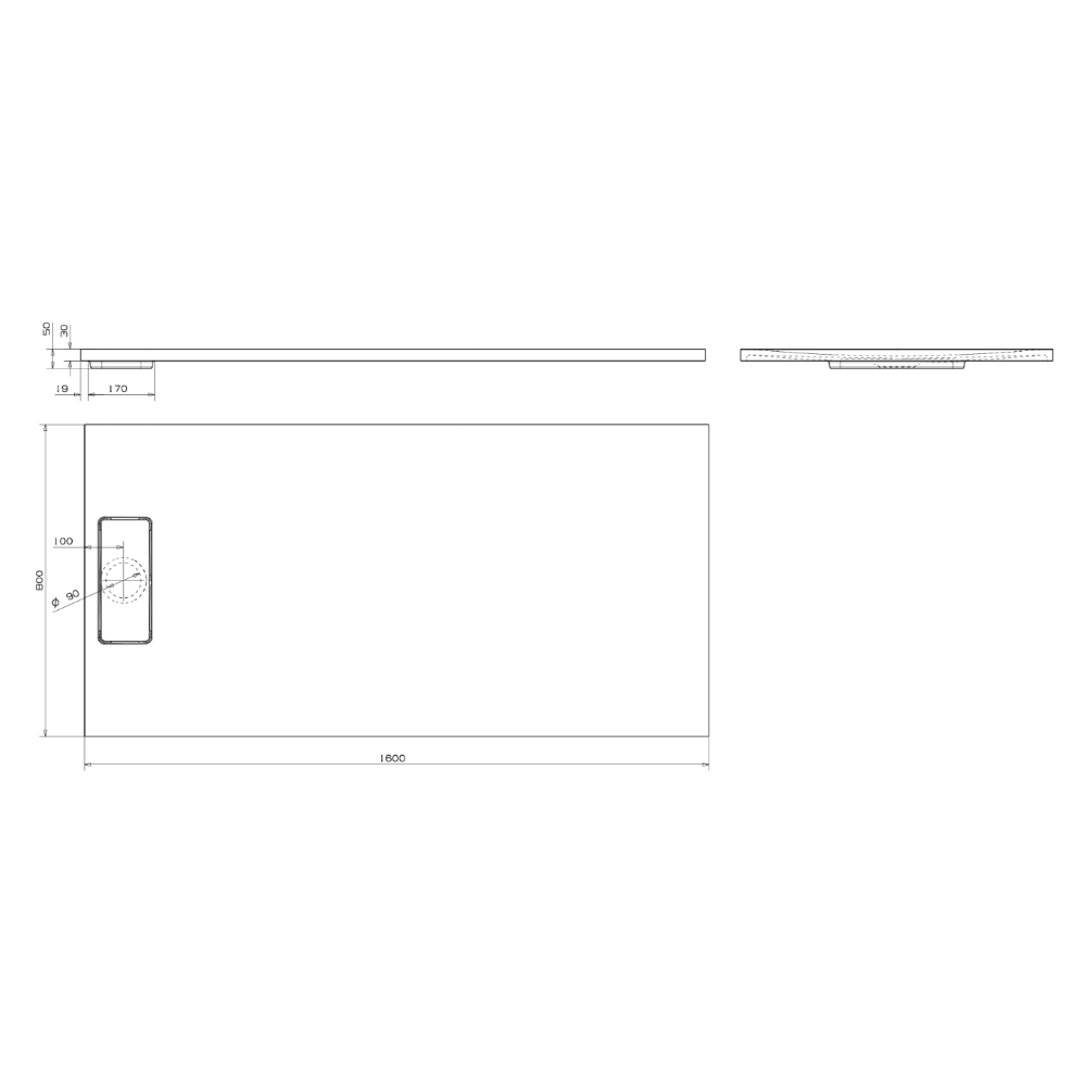 Duschwannen, Viego CreaCore, Breite 800mm