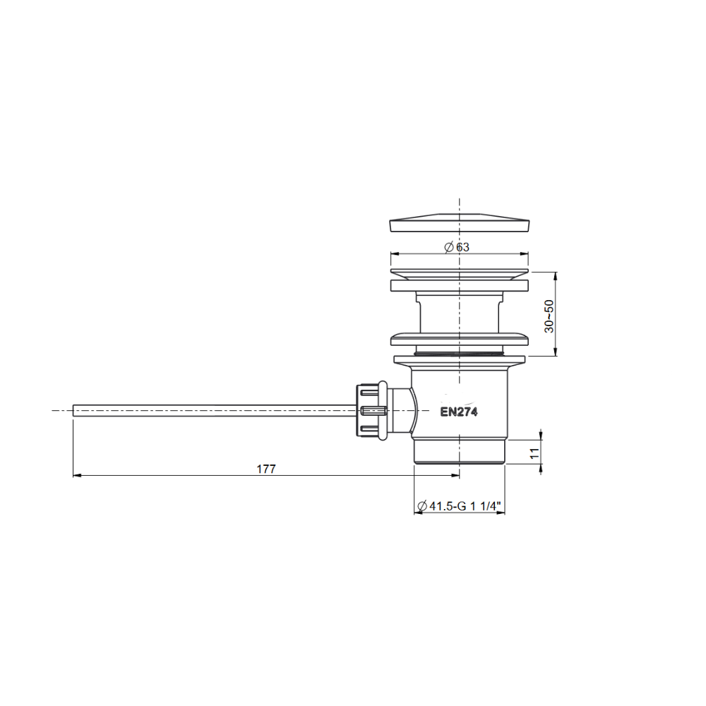 Valvola di drenaggio eccentrica, meccanica 1 1/4&quot;