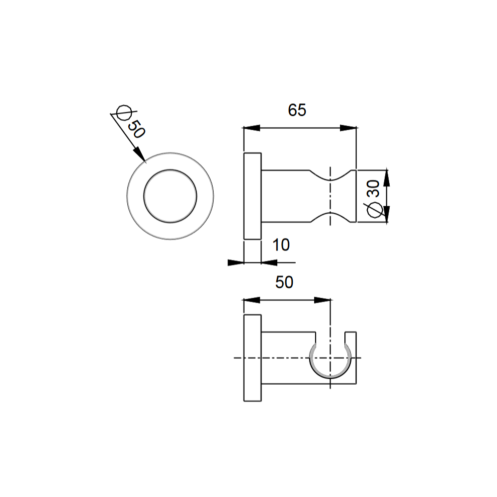 VFG Support de douche sans écoulement, rond