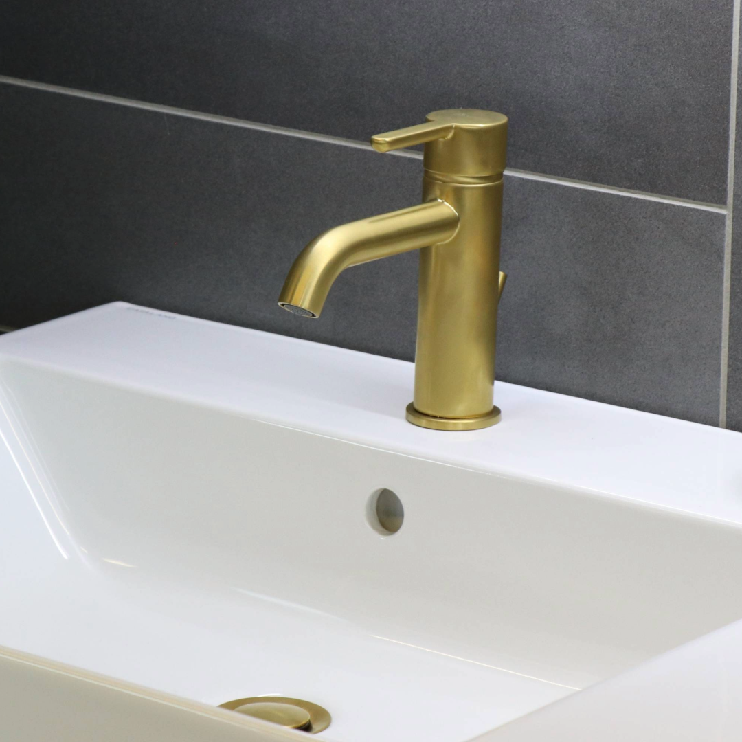 Waschtischarmatur VFG Prestige gold - Medium mit Ablaufventil, CH-Standard