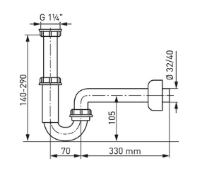 Rohrbogen Siphon ABS weiss