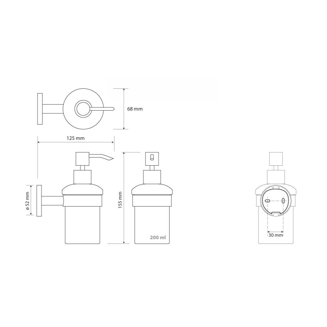 Distributeur de savon en verre, verre inclus
