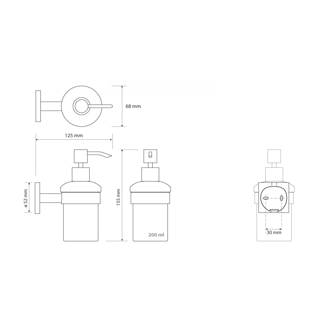 Distributeur de savon en verre, verre inclus
