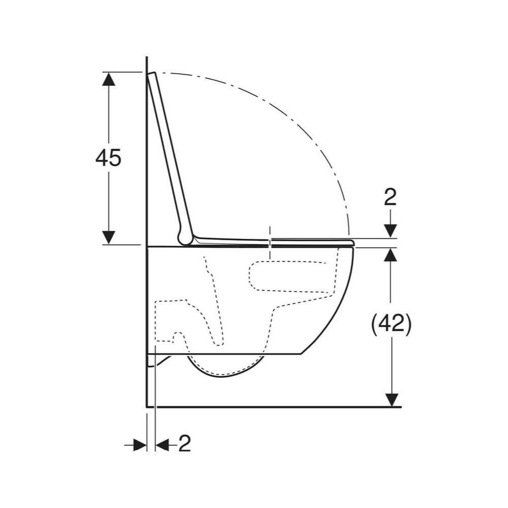 Wand-WC Set, Geberit Acanto mit Turboflush-Spülung