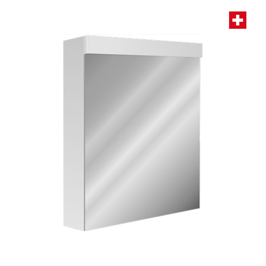 Armoire de toilette Sidler Avona Novo 60cm, éclairage LED en haut, CH-Standard