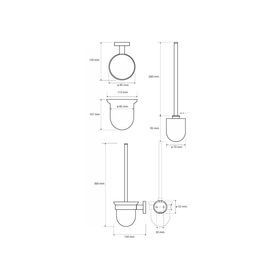 Set di scopini per WC Keuco Collection Moll