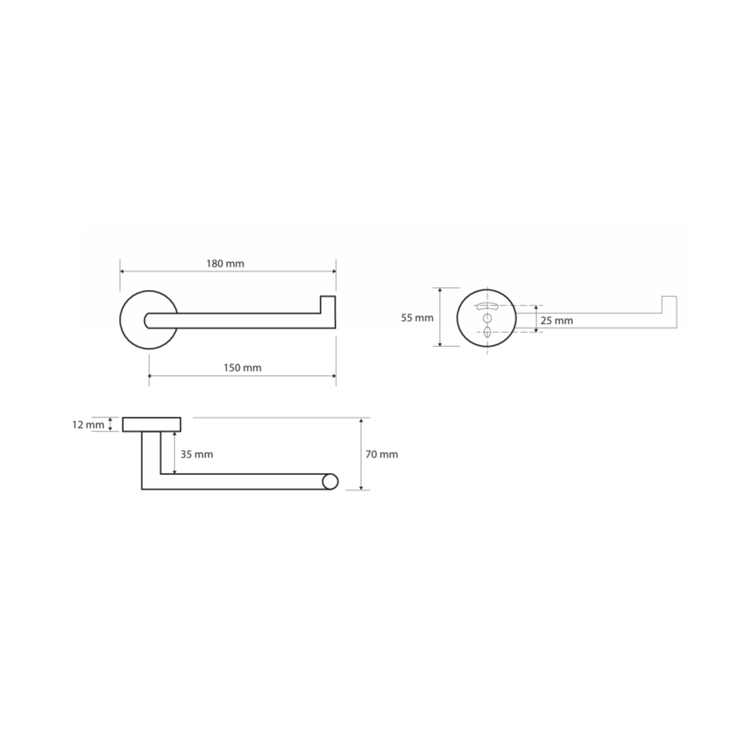 Toilettenpapierhalter links VFG OMEGA