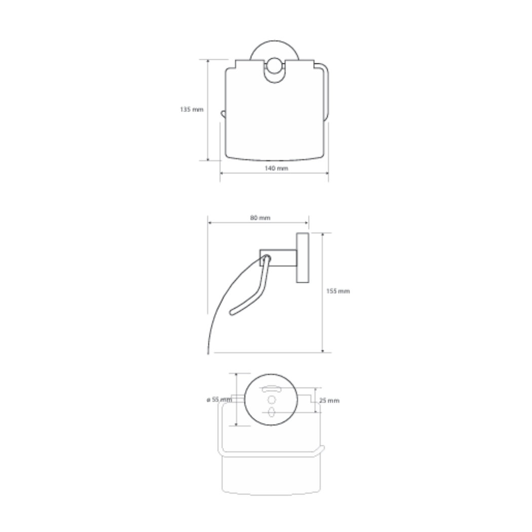 Toilettenpapierhalter mit Deckel VFG OMEGA