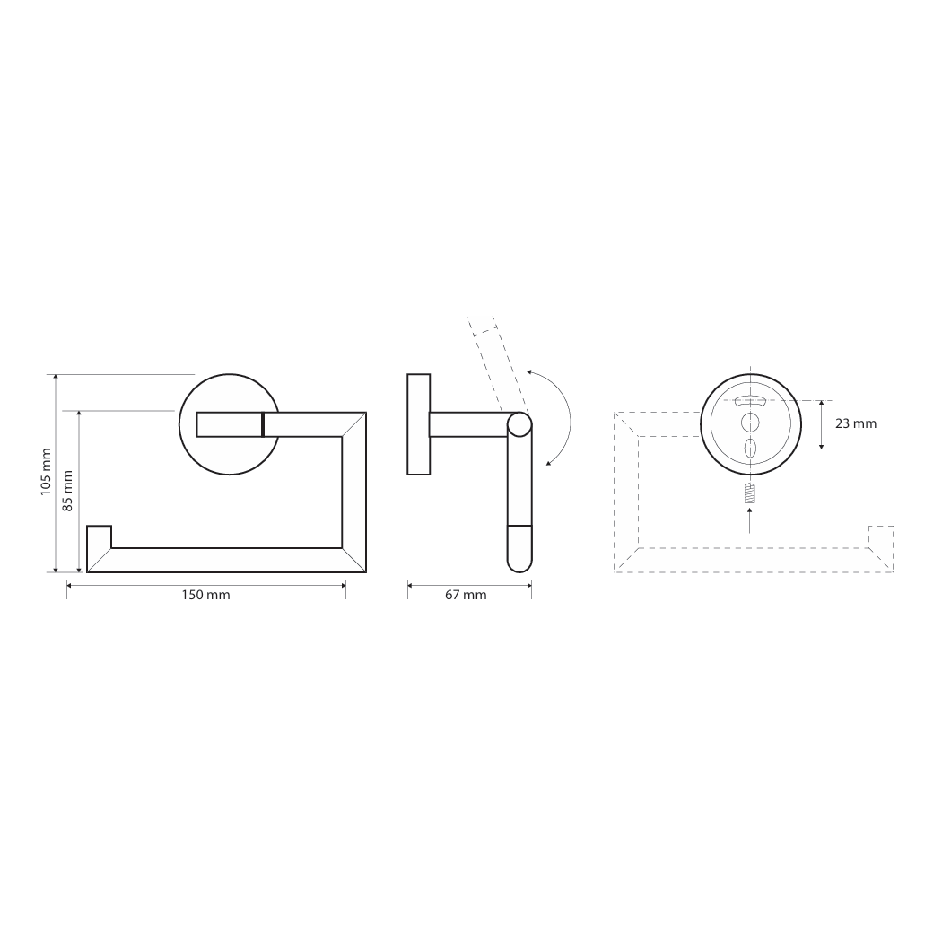 Toilettenpapierhalter ohne Deckel VFG OMEGA