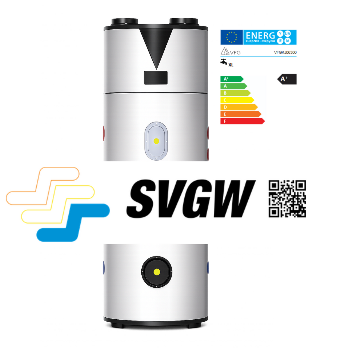 Chauffe-eau à pompe à chaleur GreenBoiler 300 L, R290, chauffe-eau à pompe à chaleur extrêmement efficace, SVGW