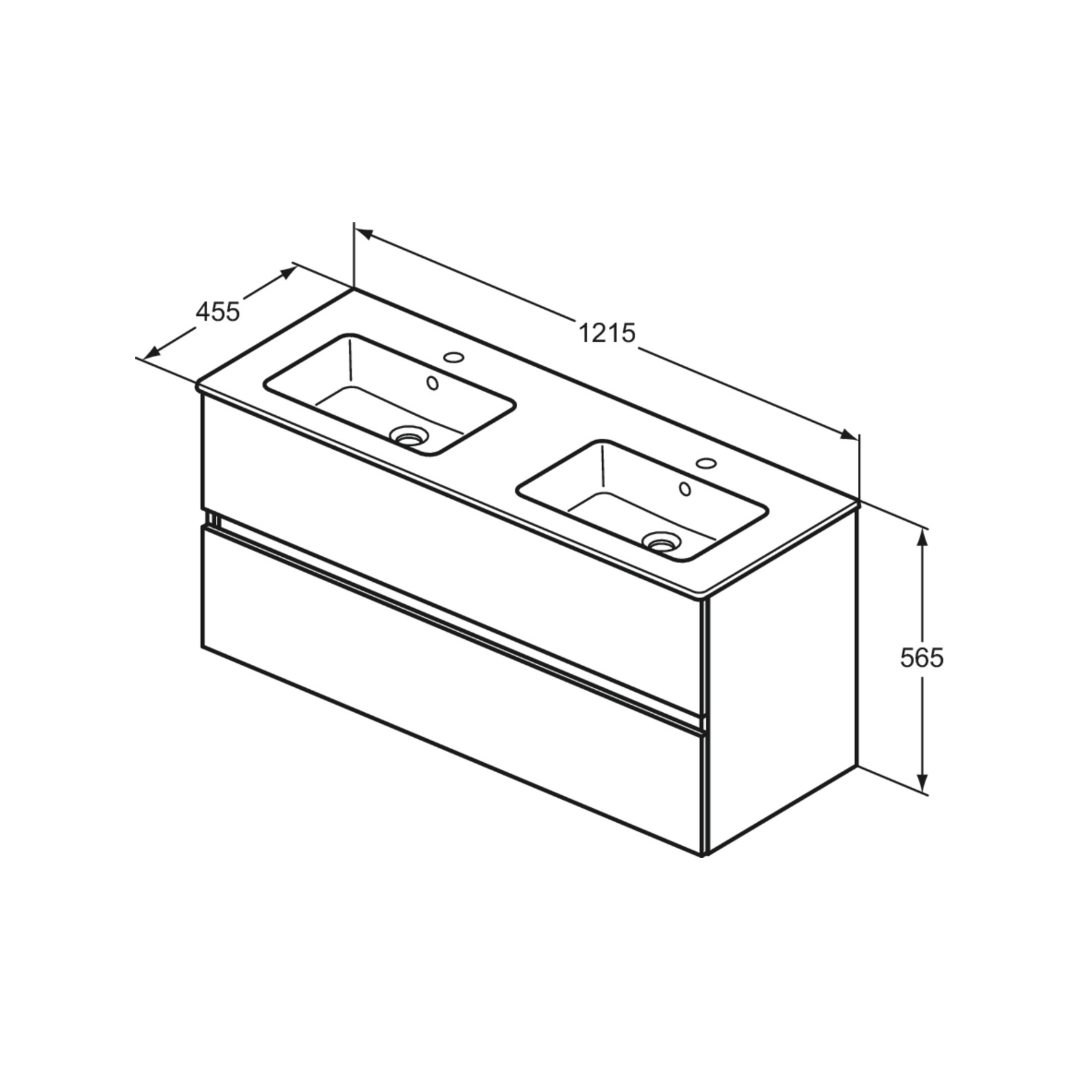 Waschtisch-Set Ideal Standard Eurovit+, 121,5mm