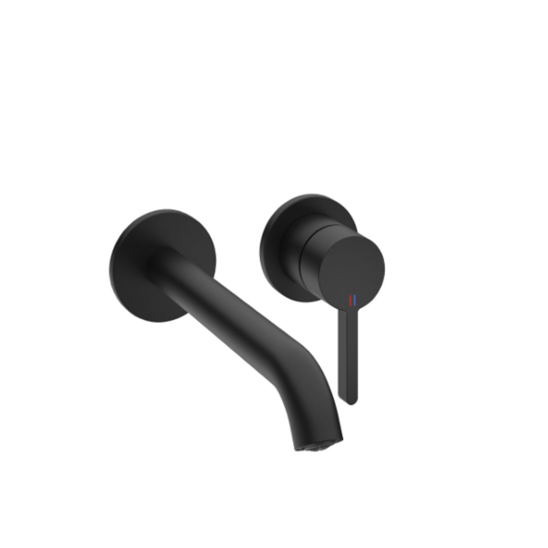 Set pronto per il montaggio KWC Bevo lavabo A225 / Nero opaco