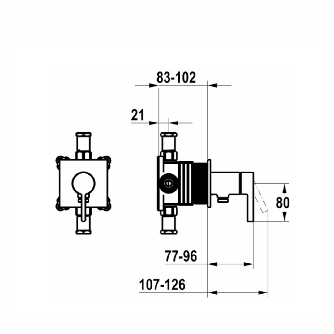 Einhebelmischer - Fertigmontageset - Dusche KWC Bevo Edelstahl-finish