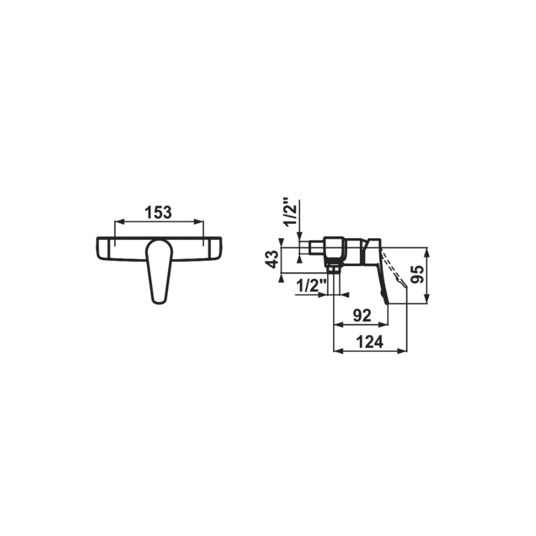 Duschenmischer KWC ACTIVO , AD 153 Chrom