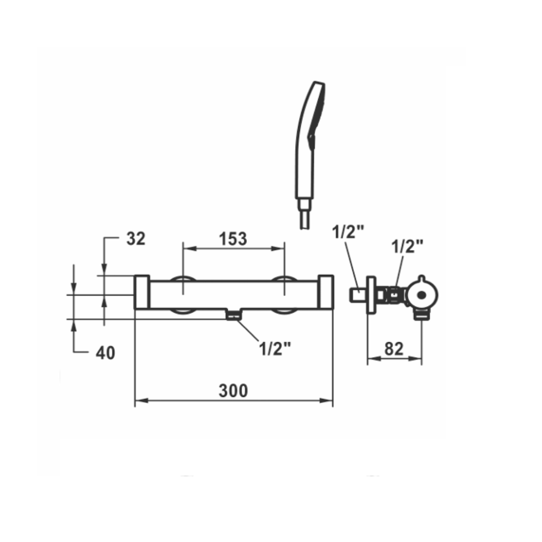 Termostato da bagno VFG Prestige, AD153 CH standard