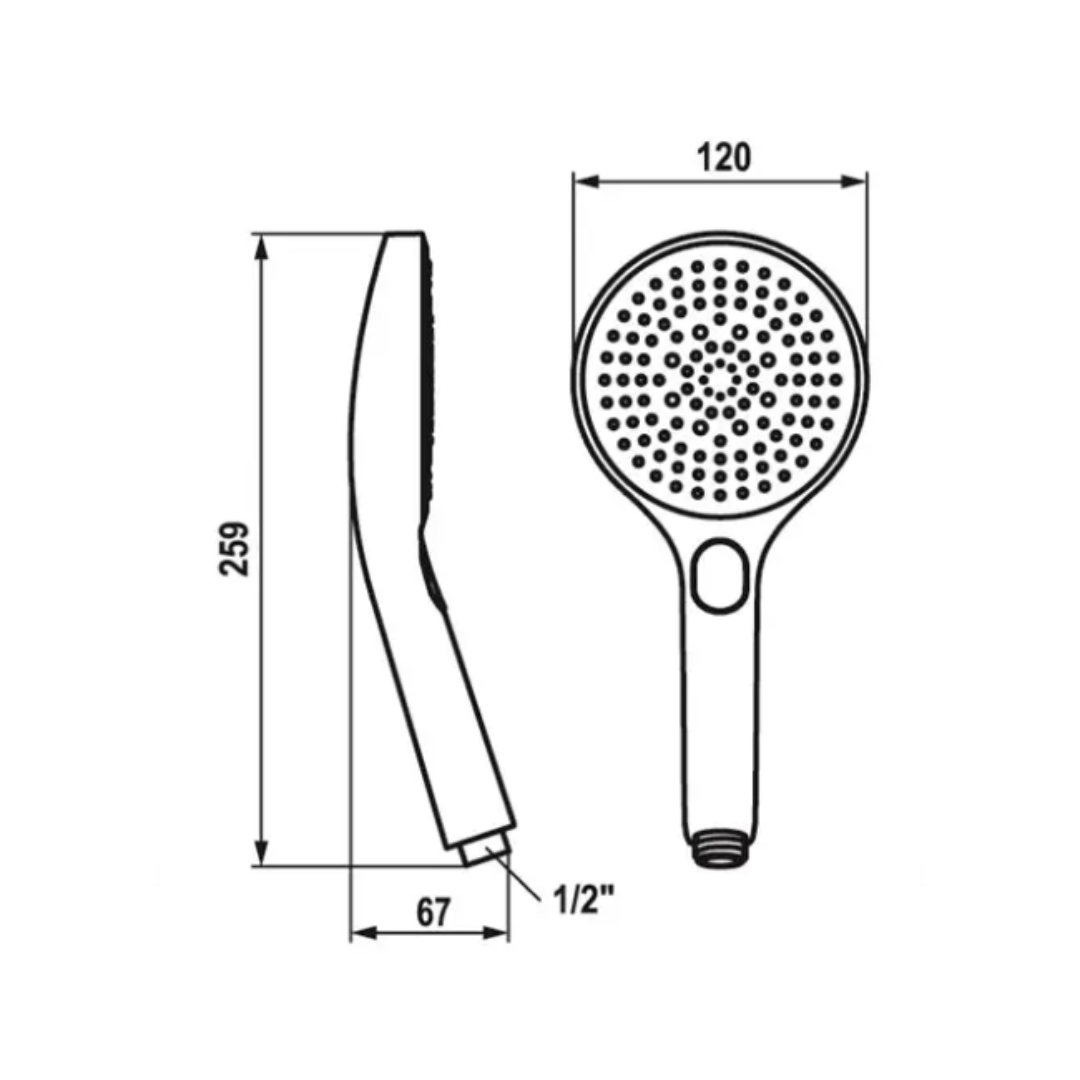 KWC CHOICE-G Handbrause, 3 Strahlart Edelstahloptik