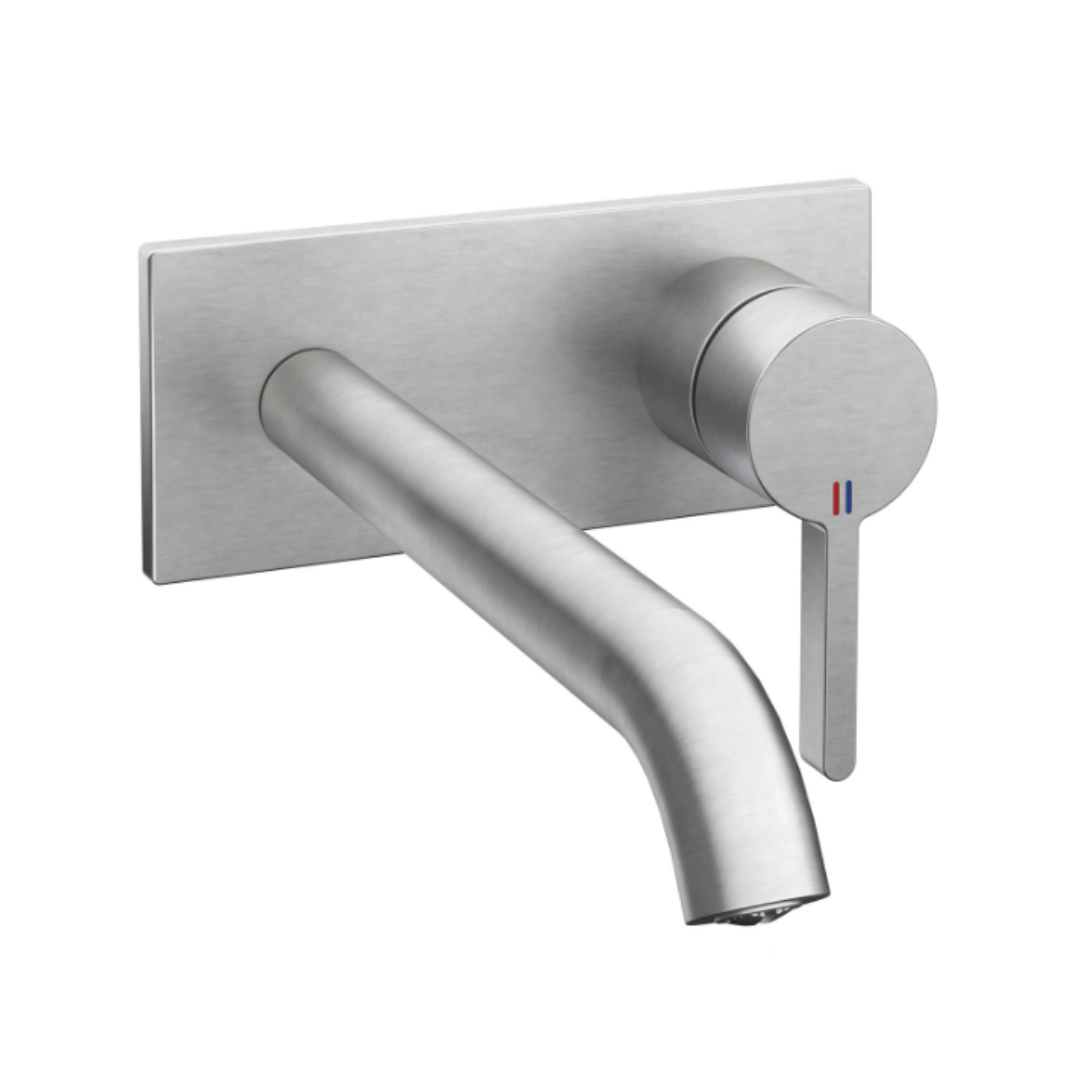 KWC BEVO Waschtisch Armatur Fertigmontageset A225 / Edelstahl finish
