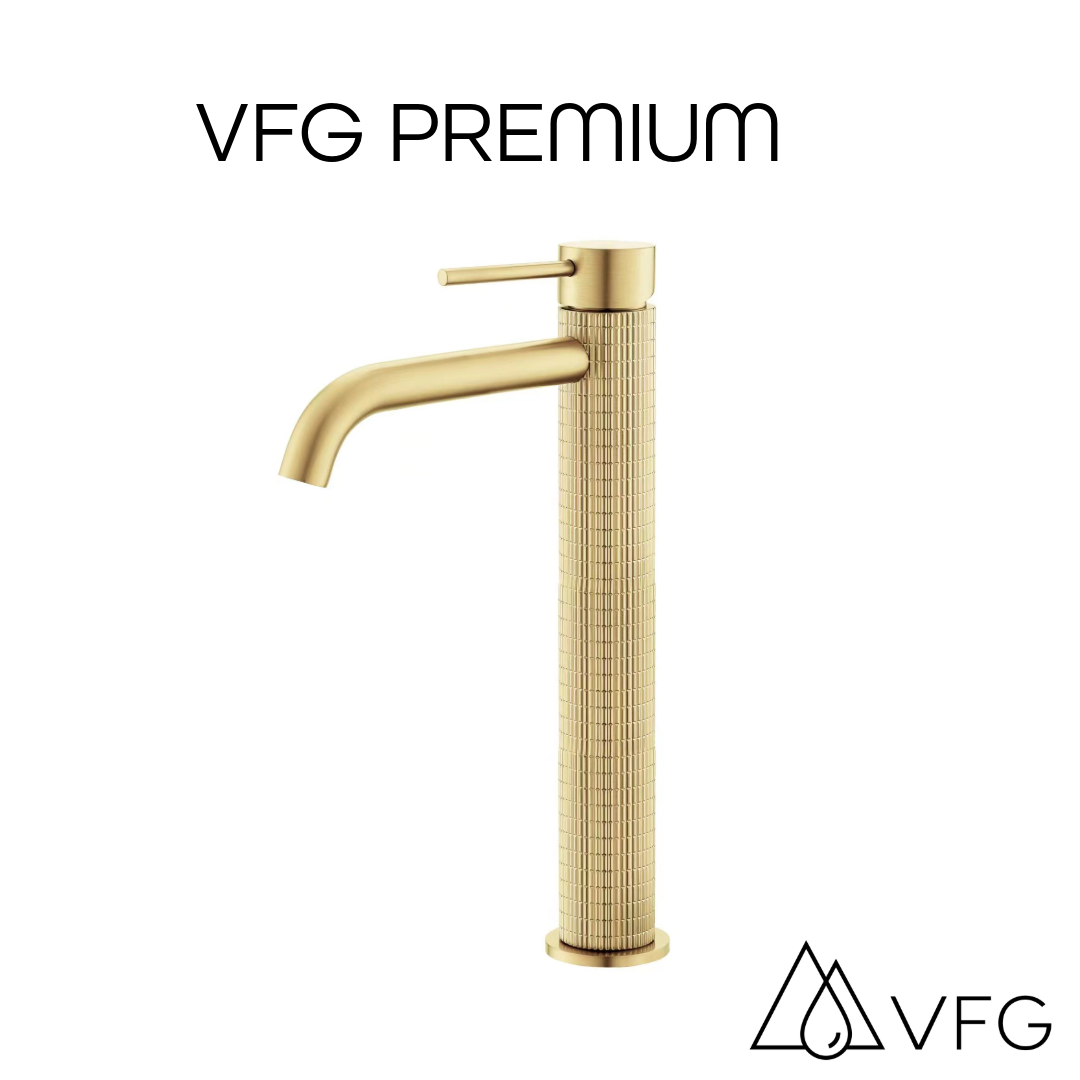 Waschtischarmatur VFG Premium gold hoch - Medium ohne Ablaufventil