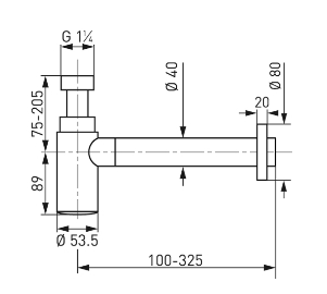 Waschtisch-Siphon ABS verchromt