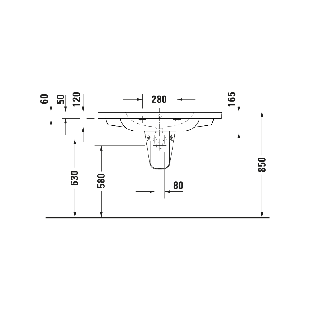Waschtisch Duravit D-Code 100x48