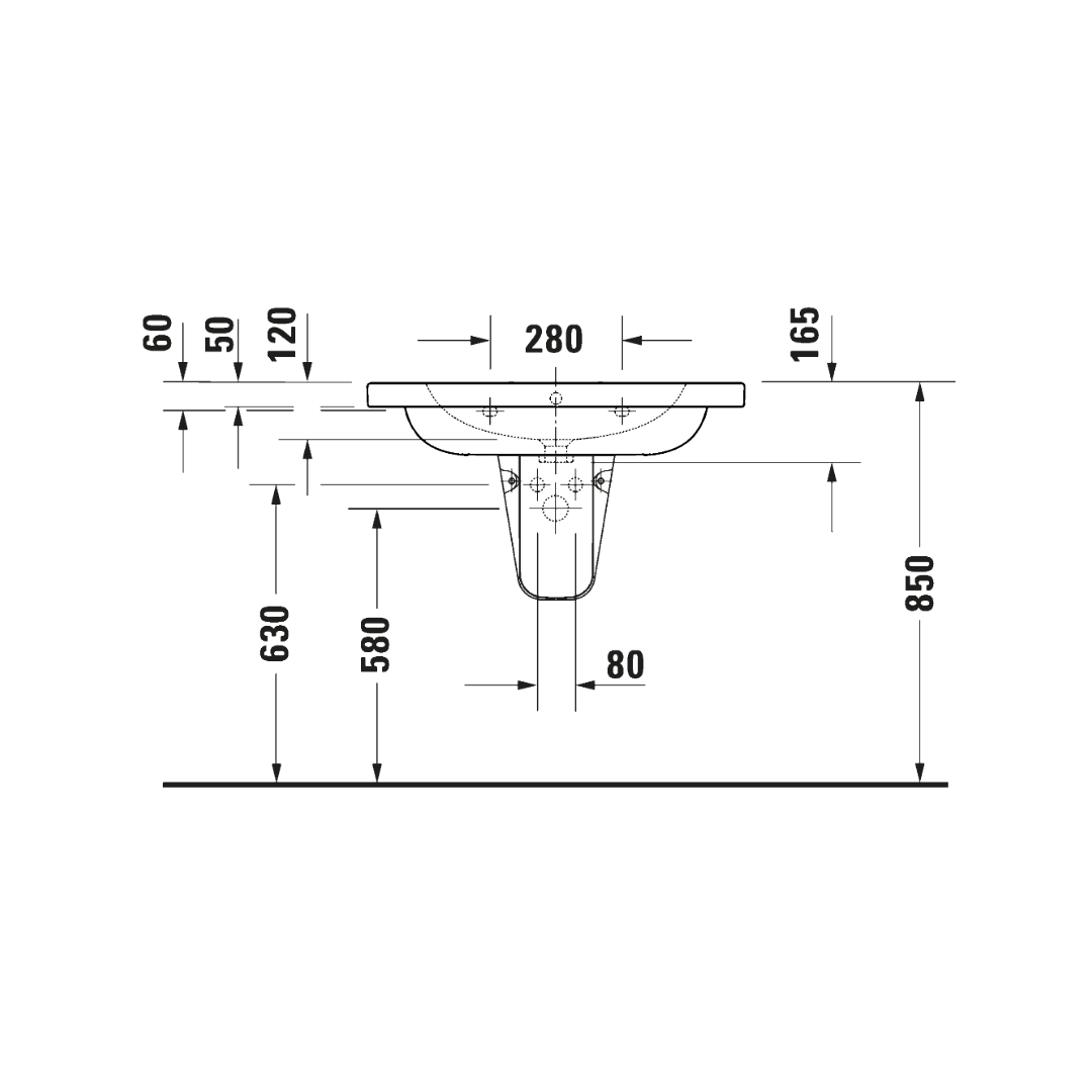Waschtisch Duravit D-Code 80x48