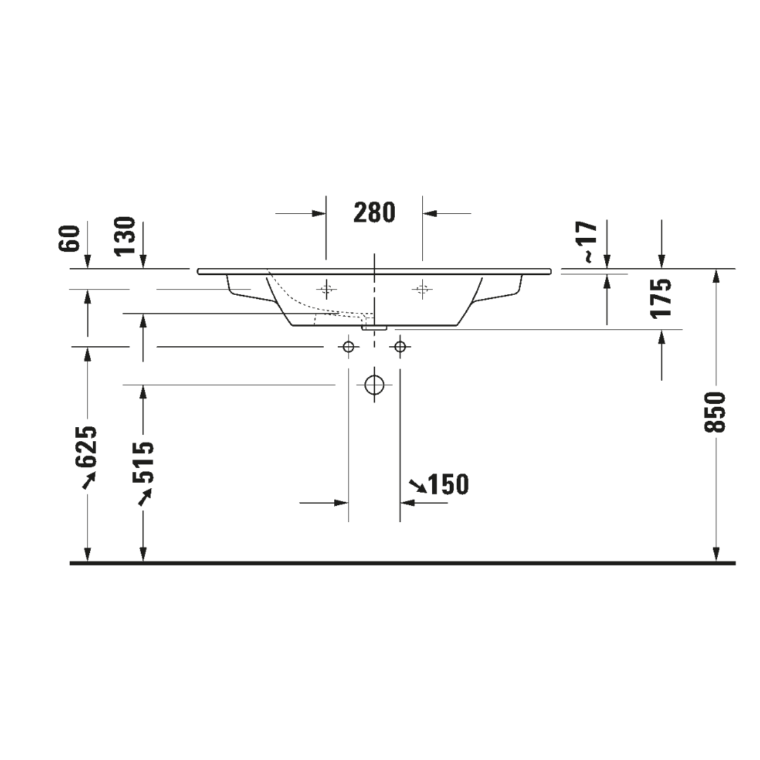 Waschtisch Duravit Me by Starck 103x49