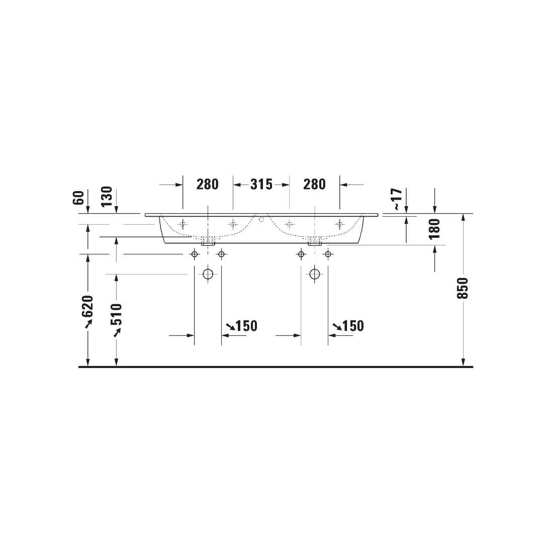 Waschtisch Duravit Me by Starck 130x49