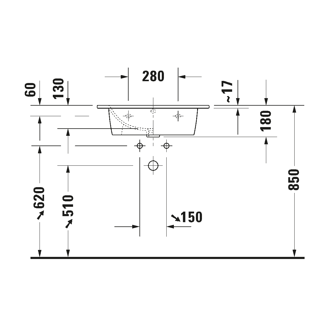 Waschtisch Duravit Me by Starck 63x49