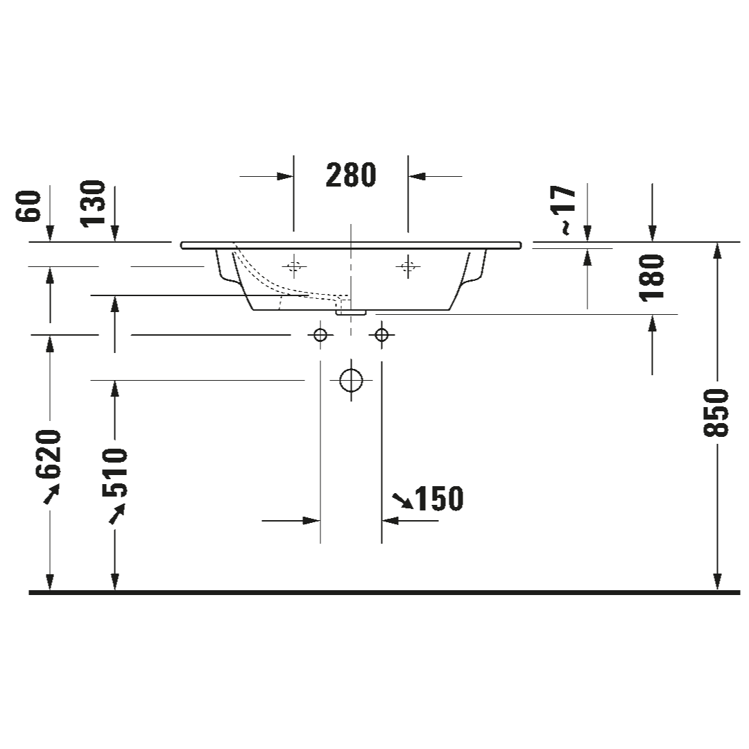 Waschtisch Duravit Me by Starck 83x49