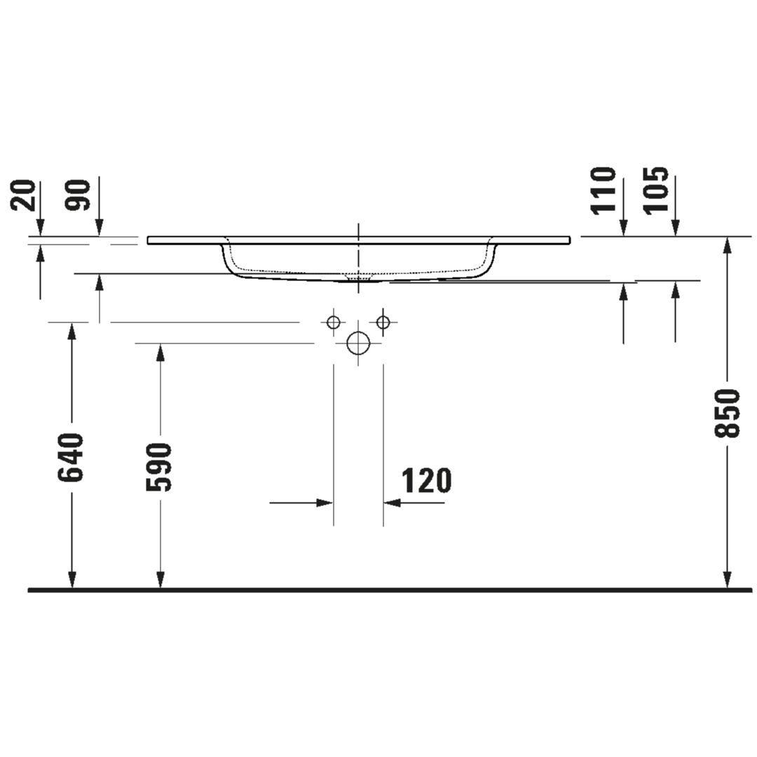 Waschtisch Duravit Sivida 102x48.5