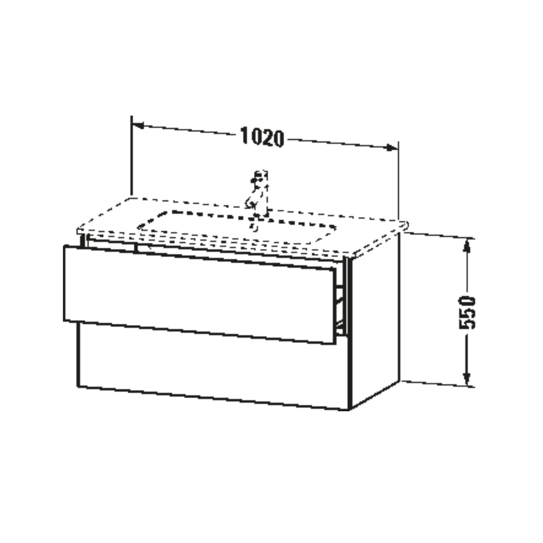 Waschtischunterbau L-Cube wandhängend 102x48.1 cm
