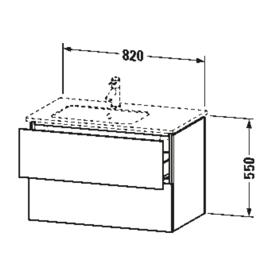Waschtischunterbau L-Cube wandhängend Asymmetrisch 82x48.1 cm