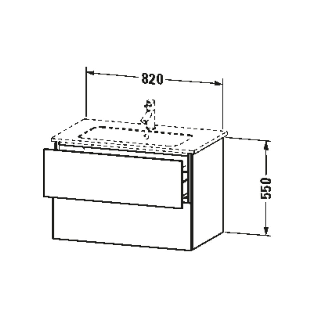 Waschtischunterbau L-Cube wandhängend 82x48.1 cm