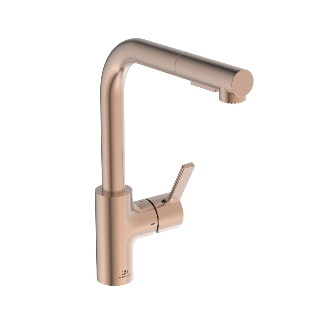 Küchenarmatur L - Auslauf mit Auszugsbrause Ideal Standard Gusto,Rose - swiss vfg - ch