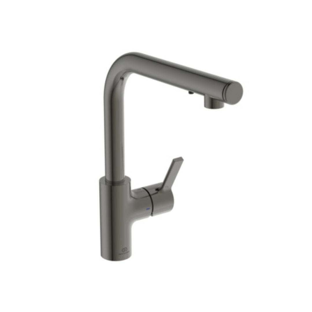 Küchenarmatur L - Auslauf mit Seifenspender Ideal Standard Gusto, Grau - Anthrazit - swiss vfg - ch