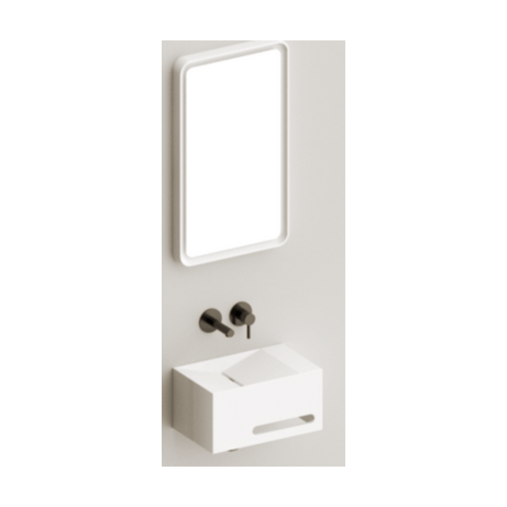 Waschbecken Design Split M 400x250mm Ablage rechts - swiss vfg - ch